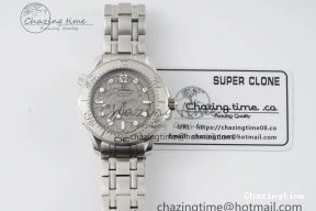0521 Unisex Seamaster 300M 007 Platinum VSF 1:1 Best Edition Gray Dial on SS Bracelet A 7826